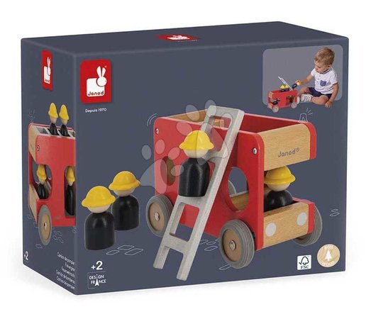 Macchine in legno - Drevené požiarnicke auto Fire Engine Bolid Janod - 10