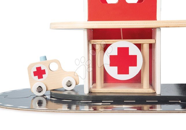 Wooden toy cars - Wooden fire station Fire Station Bolid Janod - 3