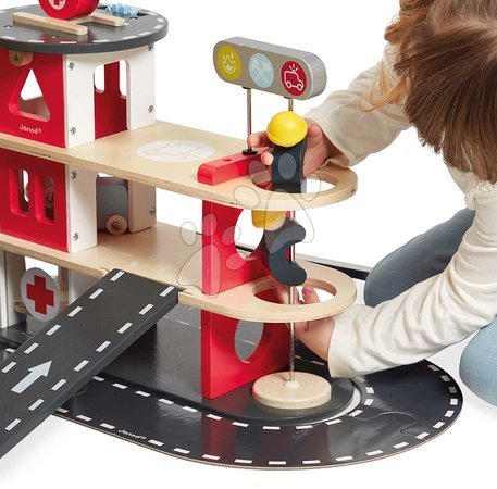 Wooden toy cars - Wooden fire station Fire Station Bolid Janod - 8