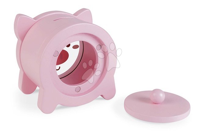 Dřevěné naučné hry - Drevená pokladnička Prasiatko Piggy Moneybox Janod - 2