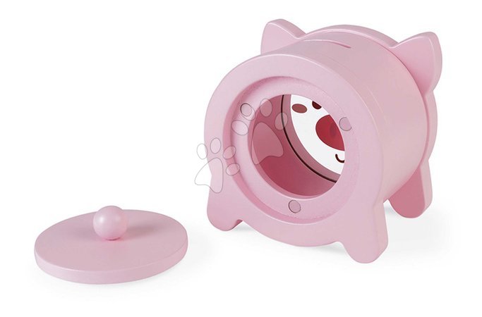 Dřevěné naučné hry - Drevená pokladnička Prasiatko Piggy Moneybox Janod - 3