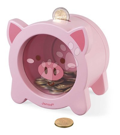 Dřevěné naučné hry - Drevená pokladnička Prasiatko Piggy Moneybox Janod - 5