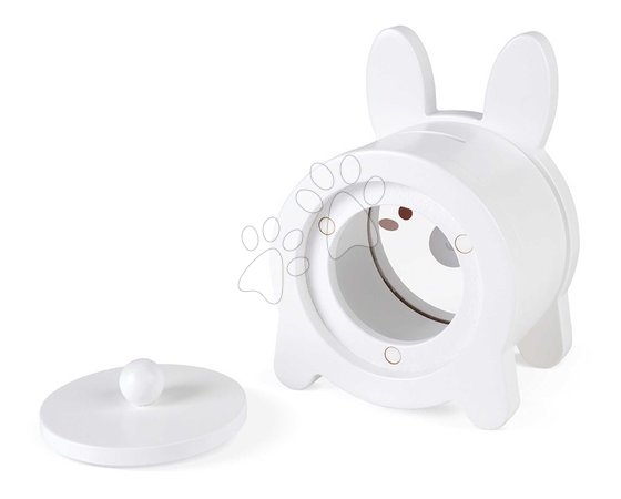 Drewniane gry edukacyjne  - Drevená pokladnička Zajačik Rabbit Moneybox Janod - 3