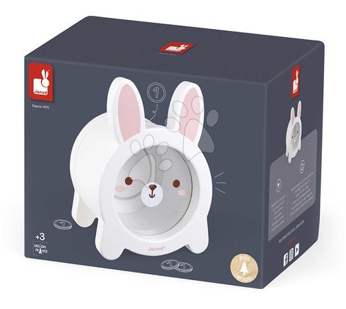 Giochi didattici in legno - Drevená pokladnička Zajačik Rabbit Moneybox Janod - 7