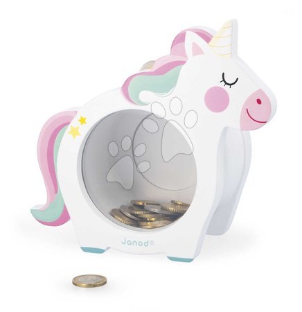 Dřevěné naučné hry - Drevená pokladnička Jednorožec Unicorn Moneybox Janod - 3