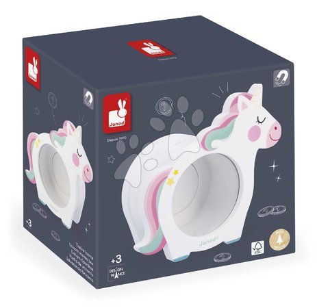 Dřevěné naučné hry - Drevená pokladnička Jednorožec Unicorn Moneybox Janod - 9