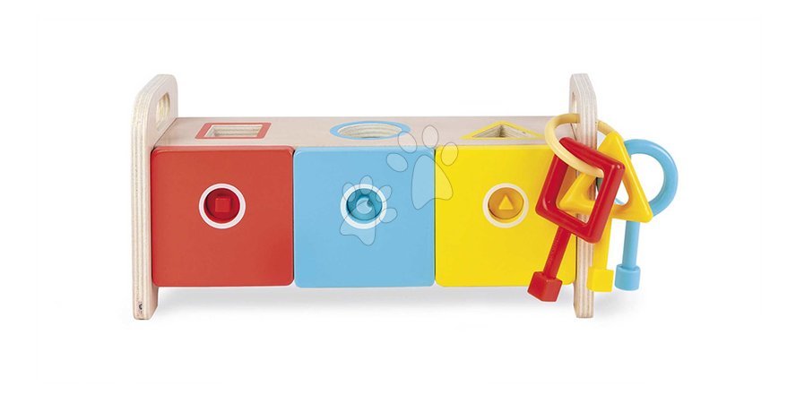 Lesene didaktične igrače - Drevená hračka na vkladanie a triedenie Montessori Shape Sorter Box Essentiel Janod - 6