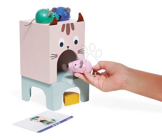 Wooden educational games - Vzdelávacia hra orientácia v priestore Mačka a Myš Cat and Mouse Finding Your Bearings in Space Janod - 6