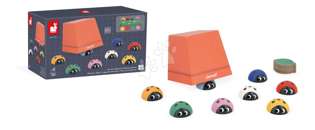 Dřevěné naučné hry - Vzdelávacia hra stimulácia pamäte Lienky Ladybirds Memory Game Janod - 7