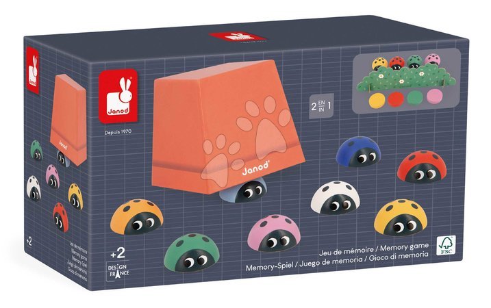 Dřevěné naučné hry - Vzdelávacia hra stimulácia pamäte Lienky Ladybirds Memory Game Janod - 9