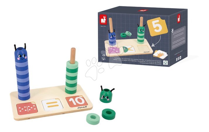 Wooden educational games - Vzdelávacia hra skladanie a porovnávanie Čísla Number Compo and Comparison Janod - 13