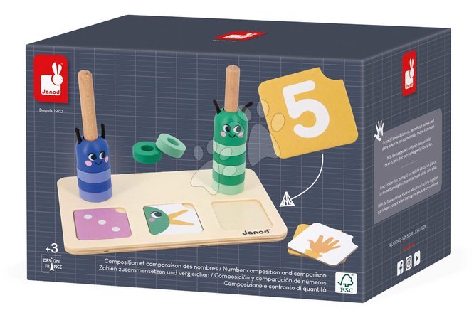 Wooden educational games - Vzdelávacia hra skladanie a porovnávanie Čísla Number Compo and Comparison Janod - 14