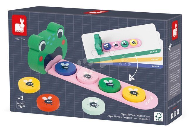 Wooden educational games - Vzdelávacia hra algoritmy Žabka Froggy Alhorithms Janod - 6