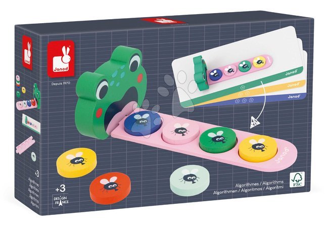 Wooden educational games - Vzdelávacia hra algoritmy Žabka Froggy Alhorithms Janod - 7