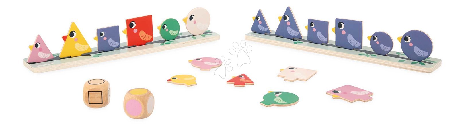 Wooden toys | Page 2 - Vzdelávacia hra triedenie Vtáčiky Birds Sorting Shapes Sizes nad Colours Janod_1