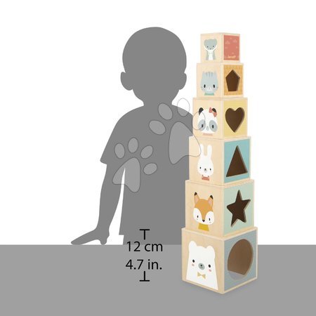 Wooden developmental toys - Drevená skladacia pyramída Zvieratká Pyramid Pure Janod - 5