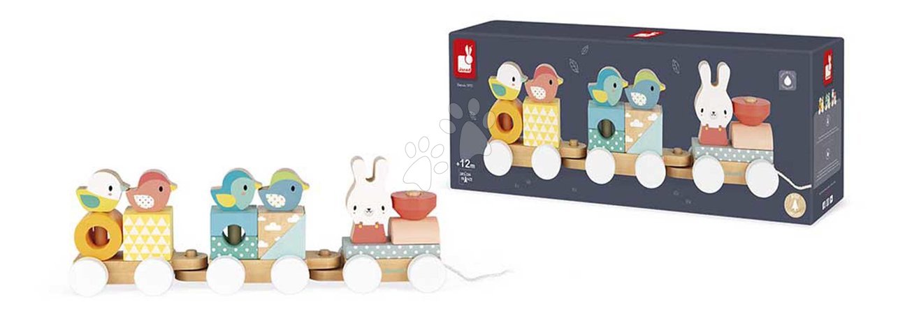 Jouets en bois à tirer - Drevený vláčik na ťahanie Train Pure Janod - 8