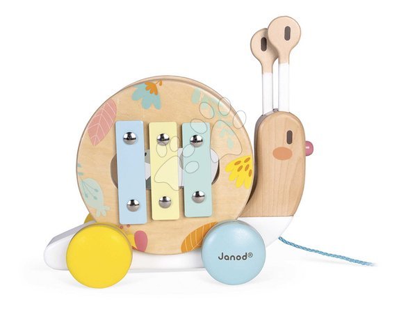 Wooden pull-along toys - Drevený slimák na ťahanie Pull-Along Snail Pure Janod - 1