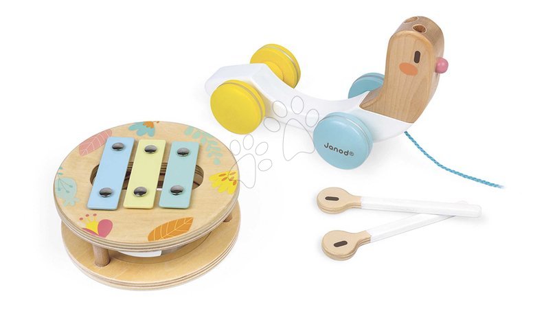 Jouets en bois à tirer - Drevený slimák na ťahanie Pull-Along Snail Pure Janod - 4