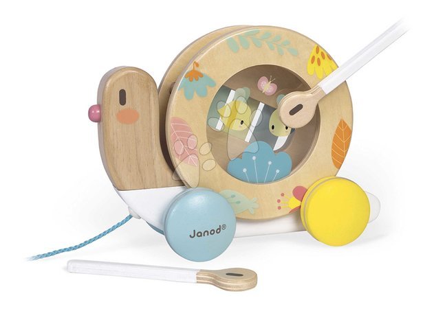 Wooden pull-along toys - Drevený slimák na ťahanie Pull-Along Snail Pure Janod - 6