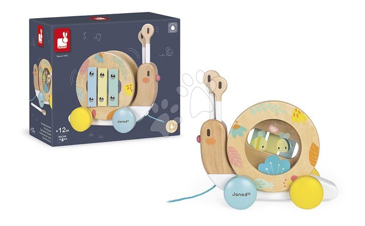 Wooden pull-along toys - Drevený slimák na ťahanie Pull-Along Snail Pure Janod - 8