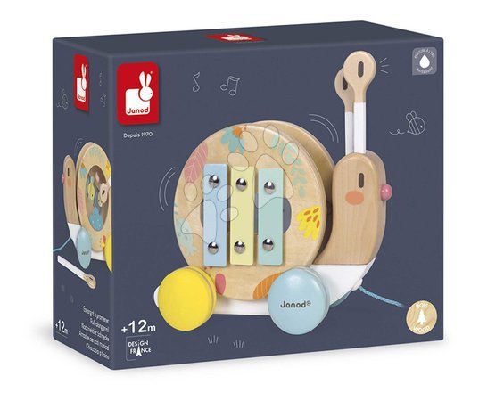 Wooden pull-along toys - Drevený slimák na ťahanie Pull-Along Snail Pure Janod - 10