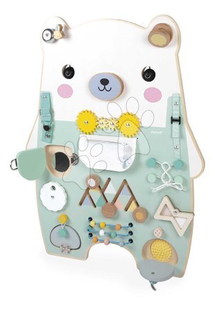 Wooden toys - Drevená motorická doska s aktivitami Medveď Bear Activity Board Pure Janod_1