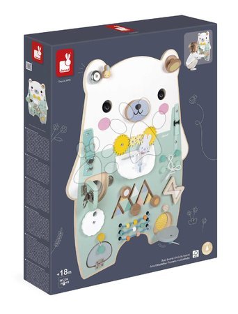 Jouets didactiques en bois - Drevená motorická doska s aktivitami Medveď Bear Activity Board Pure Janod - 16