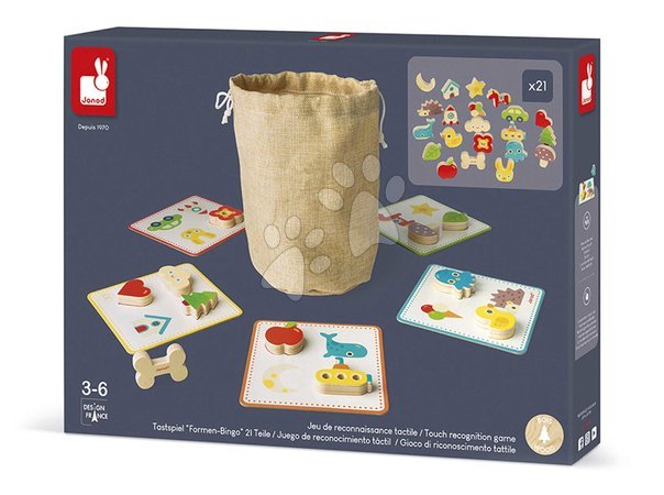 Jouets didactiques en bois - Senzorické pexeso Memo Touch Recognition Game Janod - 28