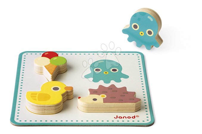 Jouets didactiques en bois - Senzorické pexeso Memo Touch Recognition Game Janod - 5