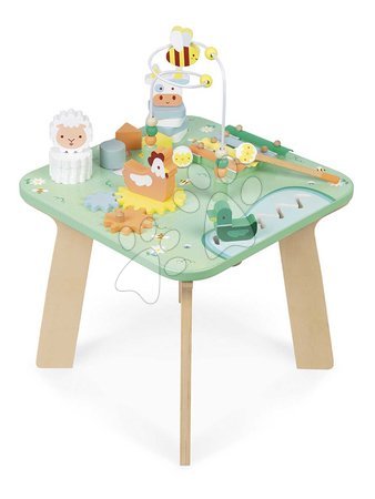 Wooden toys - Drevený didaktický stolík Lúka s aktivitami Meadow Activity Table Janod