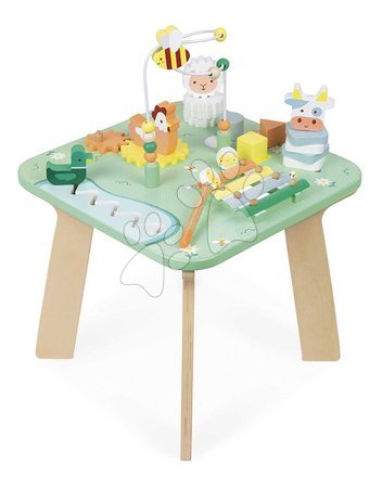 Didaktische Holzspielzeuge - Drevený didaktický stolík Lúka s aktivitami Meadow Activity Table Janod - 1