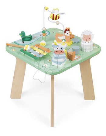 Wooden developmental toys - Drevený didaktický stolík Lúka s aktivitami Meadow Activity Table Janod - 2