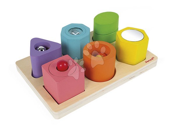 Wooden developmental toys - Drevená vkladačka Tvary a zvuky I Wood Shapes & Sounds Janod - 2