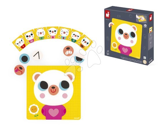 Wooden magnetic toys - Magnetická hra Emócie a pocity Medveď The Emotions Bear Janod - 8