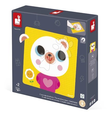 Wooden magnetic toys - Magnetická hra Emócie a pocity Medveď The Emotions Bear Janod - 9