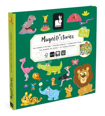 Magneti per bambini - Magnetická kniha Africké zvieratká African Animals Magnetistories Janod - 4