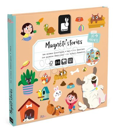 Magneti per bambini - Magnetická kniha Domáci miláčikovia Pets Magnetistories Janod - 4