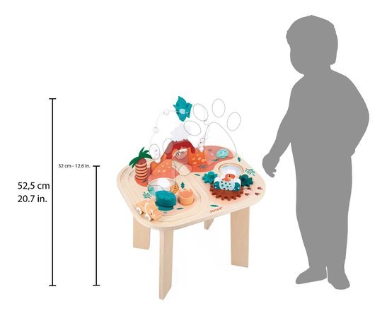  Készségfejlesztő fajátékok - Fa készségfejlesztő asztal Dinosaurus Dino Activity Table Janod - 9