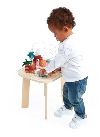 Drewniane zabawki edukacyjne - Drevený didaktický stolík Dinosaurus Dino Activity Table Janod - 10