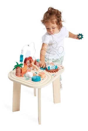 Drewniane zabawki edukacyjne - Drevený didaktický stolík Dinosaurus Dino Activity Table Janod - 12