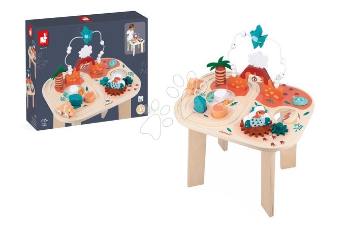  Készségfejlesztő fajátékok - Fa készségfejlesztő asztal Dinosaurus Dino Activity Table Janod - 15