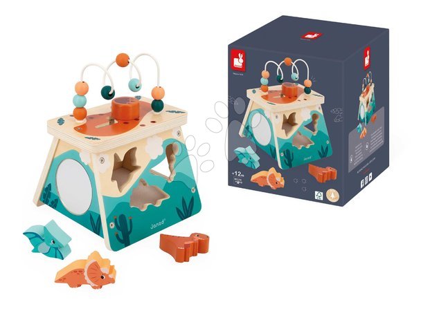 Wooden developmental toys - Drevená didaktická hračka Sopka Dino Multiactivity Volcano Janod - 7