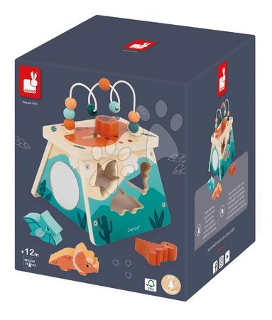 Wooden developmental toys - Drevená didaktická hračka Sopka Dino Multiactivity Volcano Janod - 8