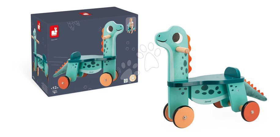 Dřevěná odrážedla - Drevené odrážadlo Portosaurus Dino Ride-On Janod - 12