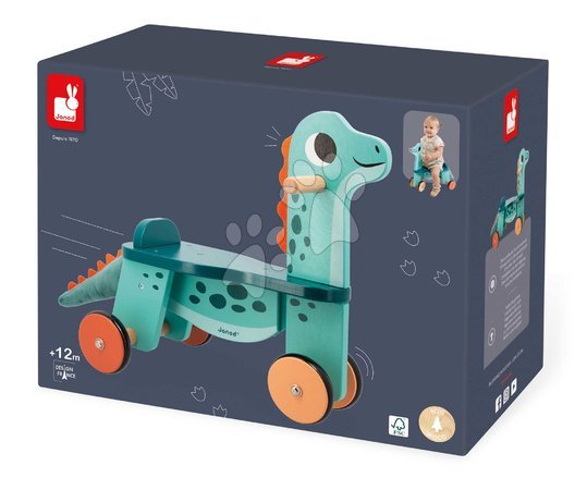 Babytaxiuri din lemn - Babytaxiu din lemn Portosaurus Dino Ride-On Janod - 13