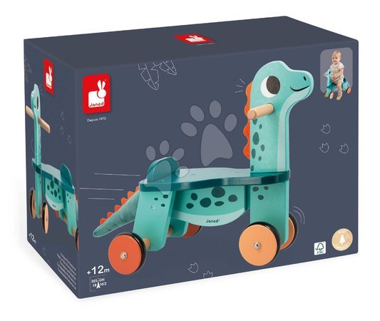 Babytaxiuri din lemn - Babytaxiu din lemn Portosaurus Dino Ride-On Janod - 14