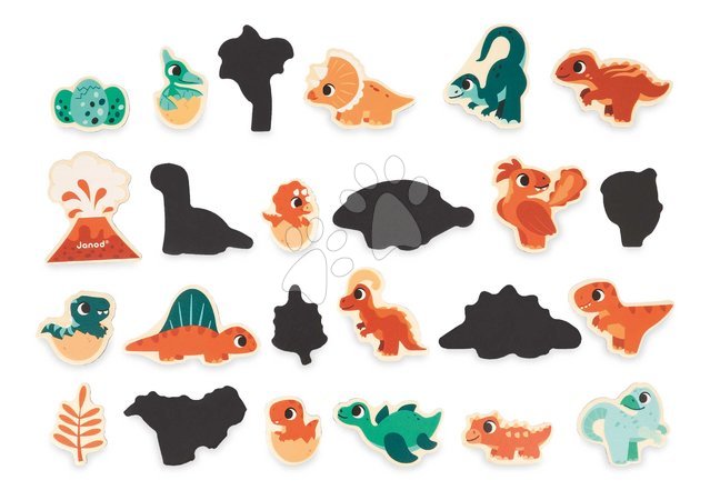 Magneti per bambini - Drevené magnetky Dinosaury Dino Magnets Janod - 3