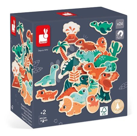 Magneti per bambini - Drevené magnetky Dinosaury Dino Magnets Janod - 6