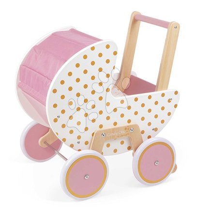 Poussettes en bois pour poupées - Drevený kočík pre bábiku Candy Chic Doll's Pram Janod - 2